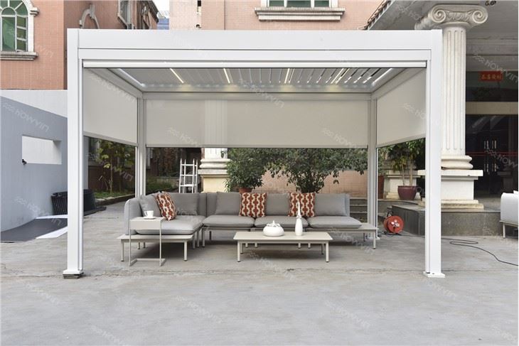 Howvin Outdoor Leisure Aluminum Leaf Pergola Outdoor Villa Courtyard Garden Awning Modern Grape Frame